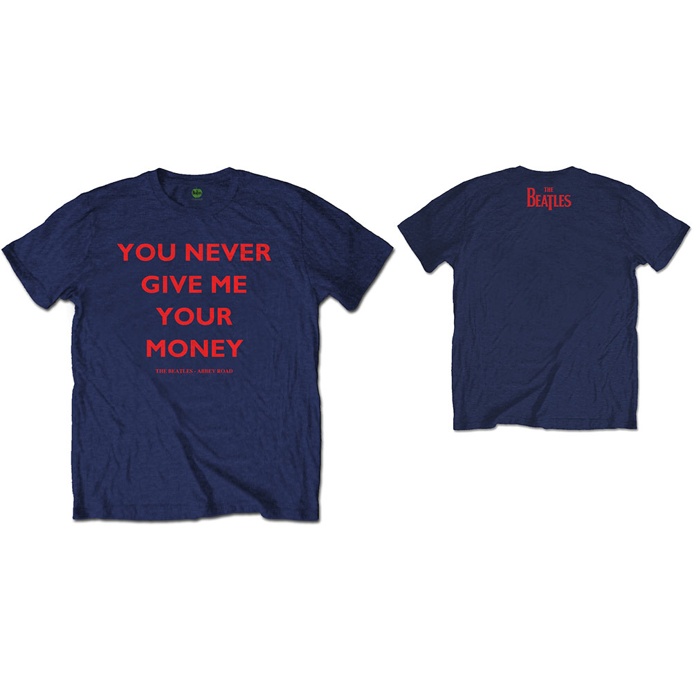Tričko The Beatles - You Never Give Me Your Money, Unisex,Modrá,XXL