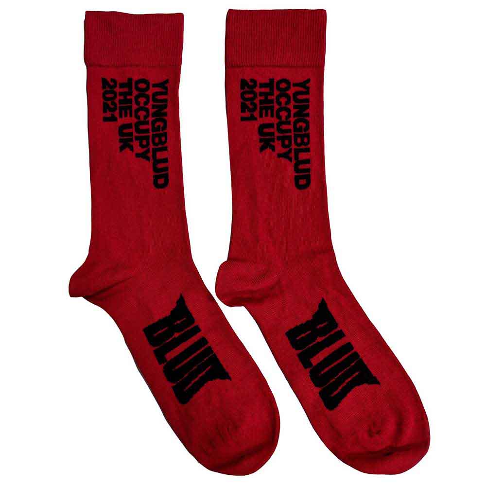 Ponožky Yungblud - Occupy the UK, Unisex,Červená,UK 7 - 11