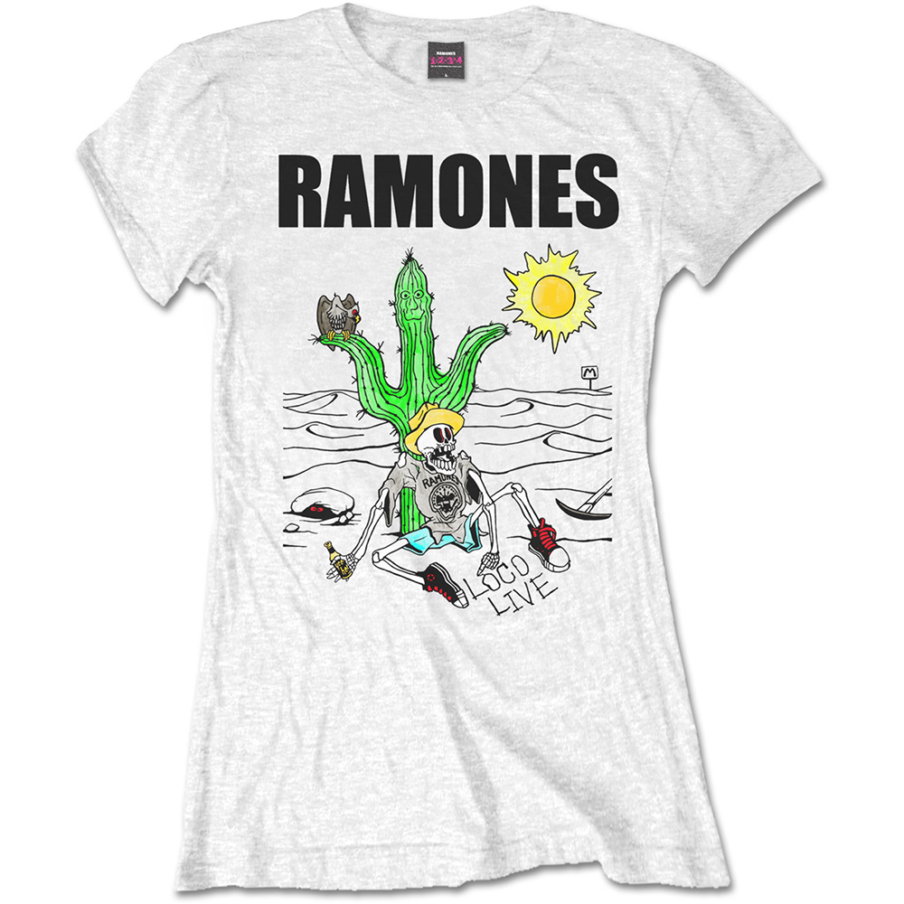 Tričko Ramones - Loco Live, Žena,Biela,XXL