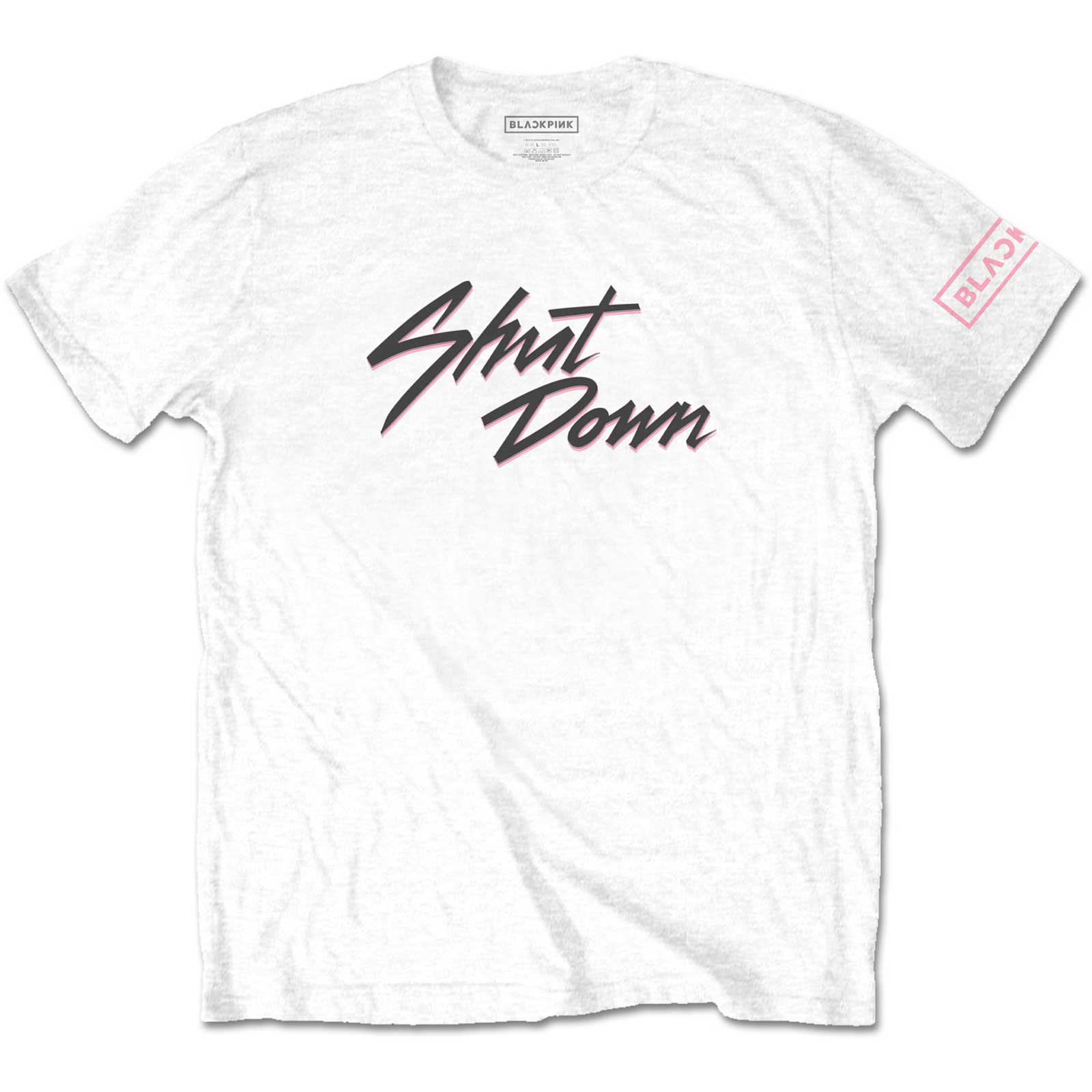Tričko Blackpink - Shut Down, Unisex,Biela,XXL