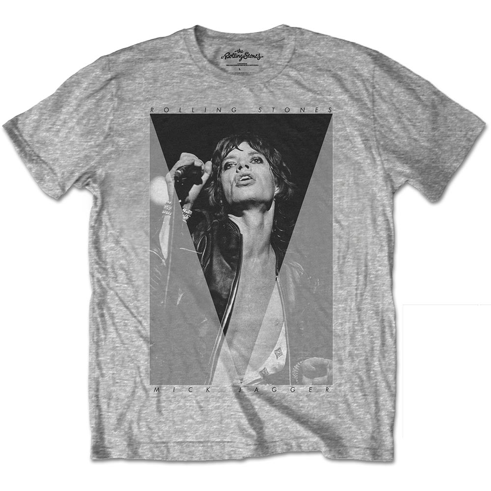 Tričko The Rolling Stones - Mick Triangle, Unisex,Šedá,XXL