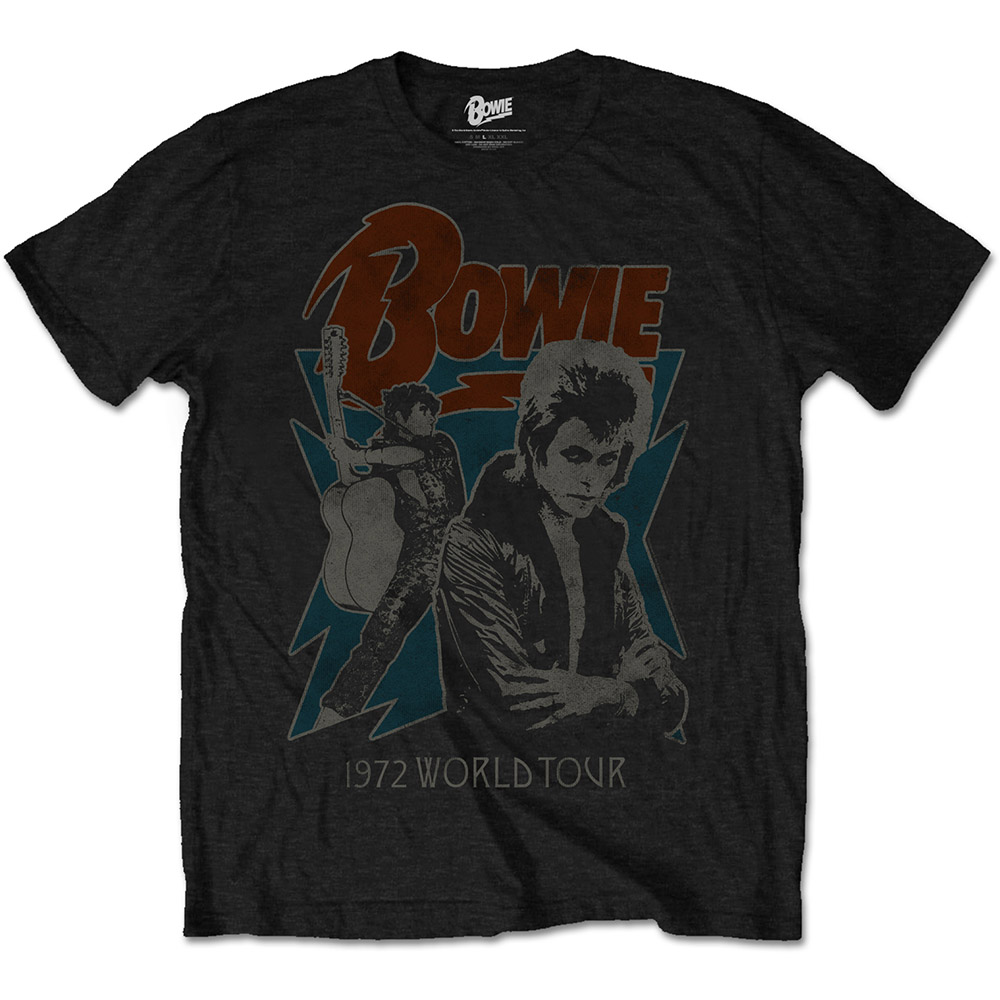 Tričko David Bowie - 1972 World Tour, Unisex,Čierna,XL
