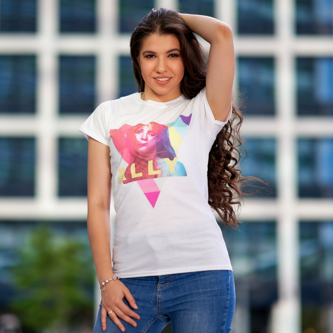 Tričko Lady Gaga - Ally geo triangle, Žena,Biela,XL