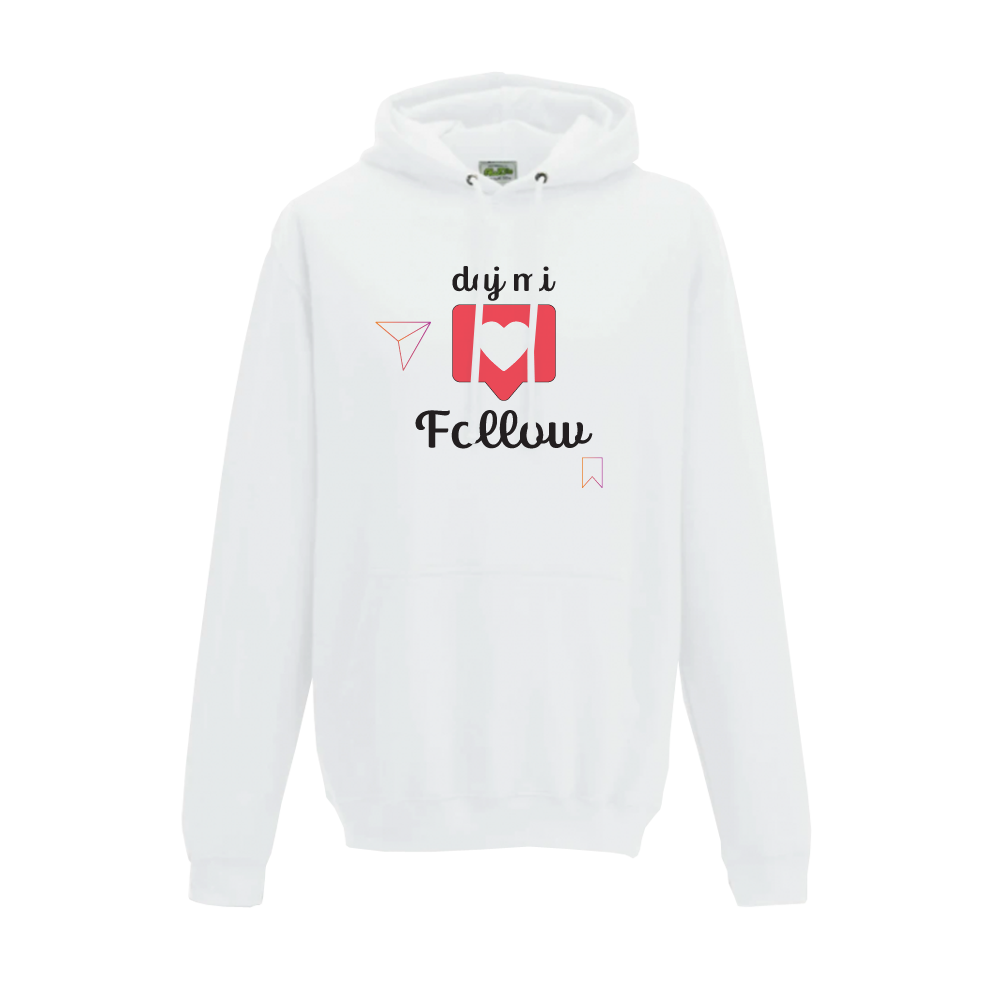 Mikina MATT - Daj mi follow, Unisex,Biela,3XL