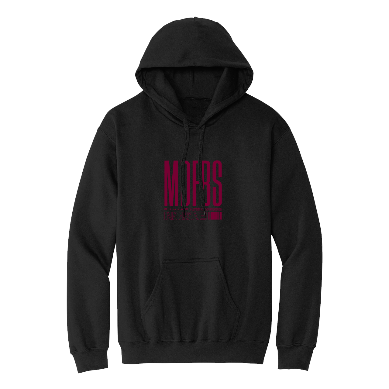 Mikina Moja Reč - Delik & Bengerer - MDFBS BARCODE PURPLE, Unisex,Čierna,3XL