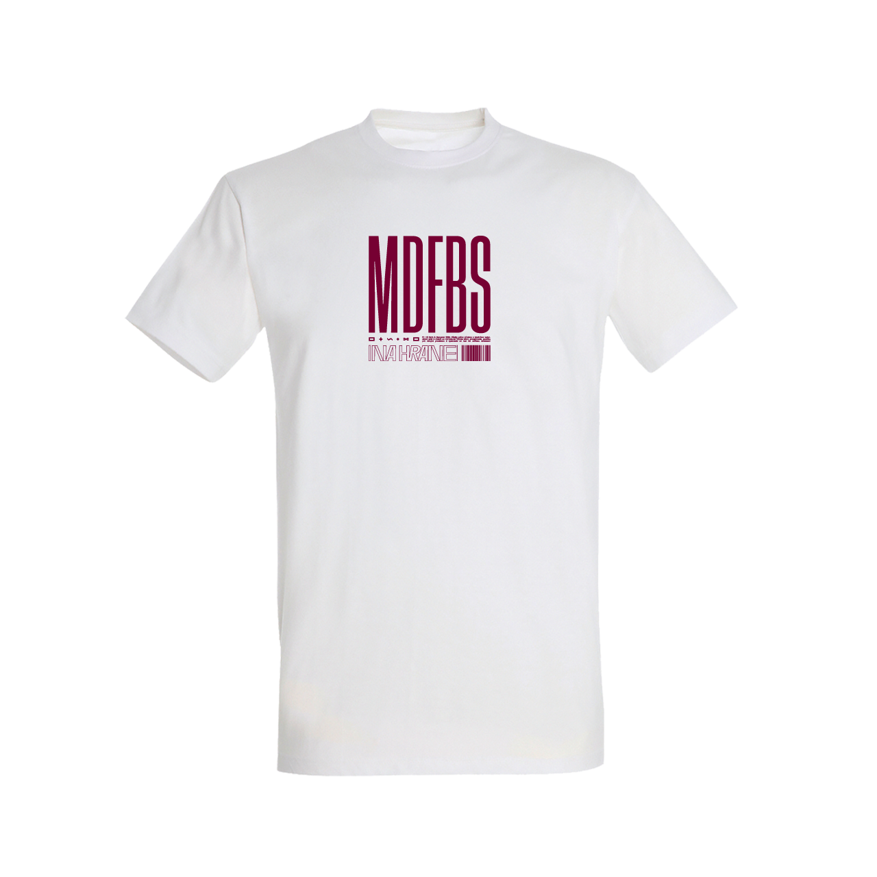 Tričko Moja Reč - Delik & Bengerer - MDFBS BARCODE PURPLE, unisex,Biela,XS