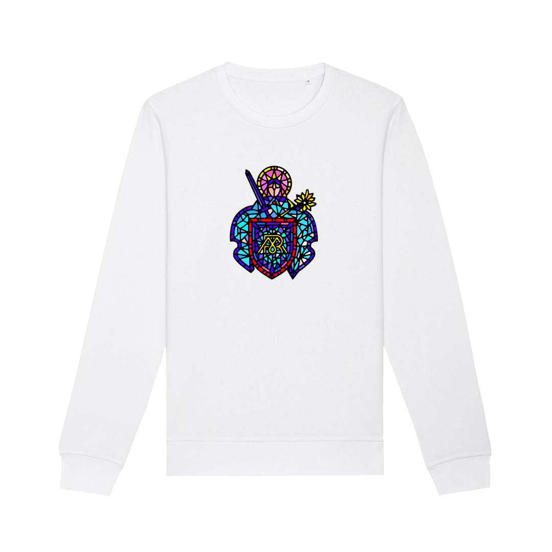 Crewneck Moja Reč - sv. Katarína, Unisex,Biela,3XL