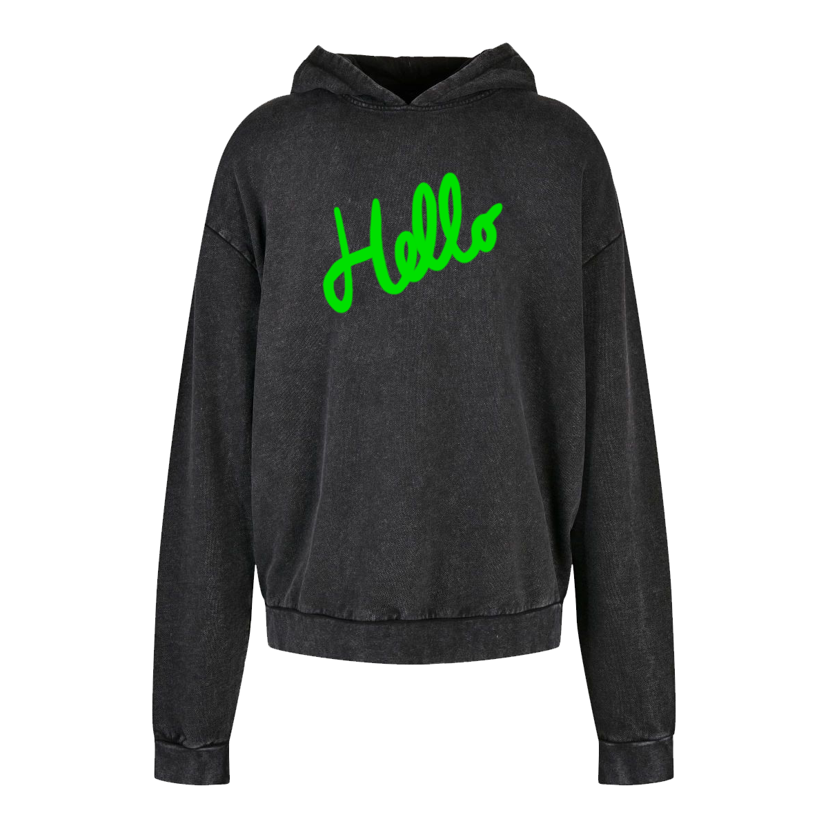 Mikina Nerieš - Green Hello Premium Hoodie, Unisex,Čierna,L