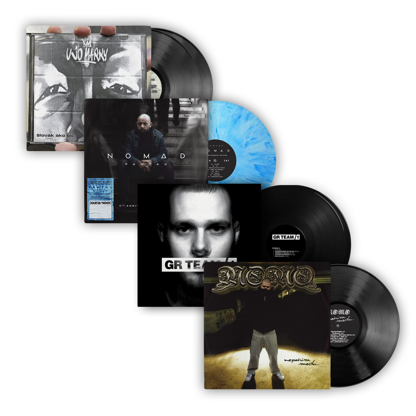 Balík Stará Škola Vinyl Pack - Hip Hop LP Pack: Nomad (5th Anniversary Edition) + Slovák Ako Bič + 1 (10th Anniversary Edition) + Nepatrím Medzi...