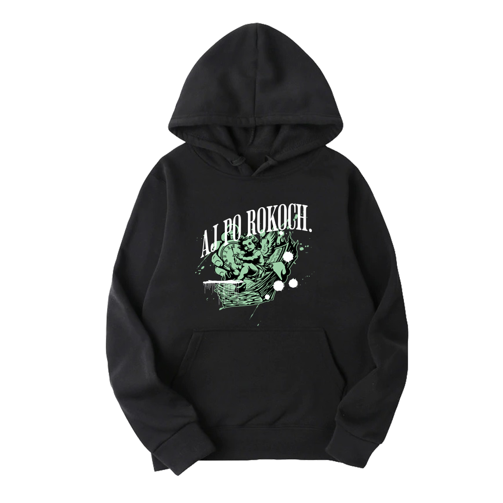 Mikina Patrik Rivier - GREEN ANGEL HOODIE, Unisex,Čierna,3XL