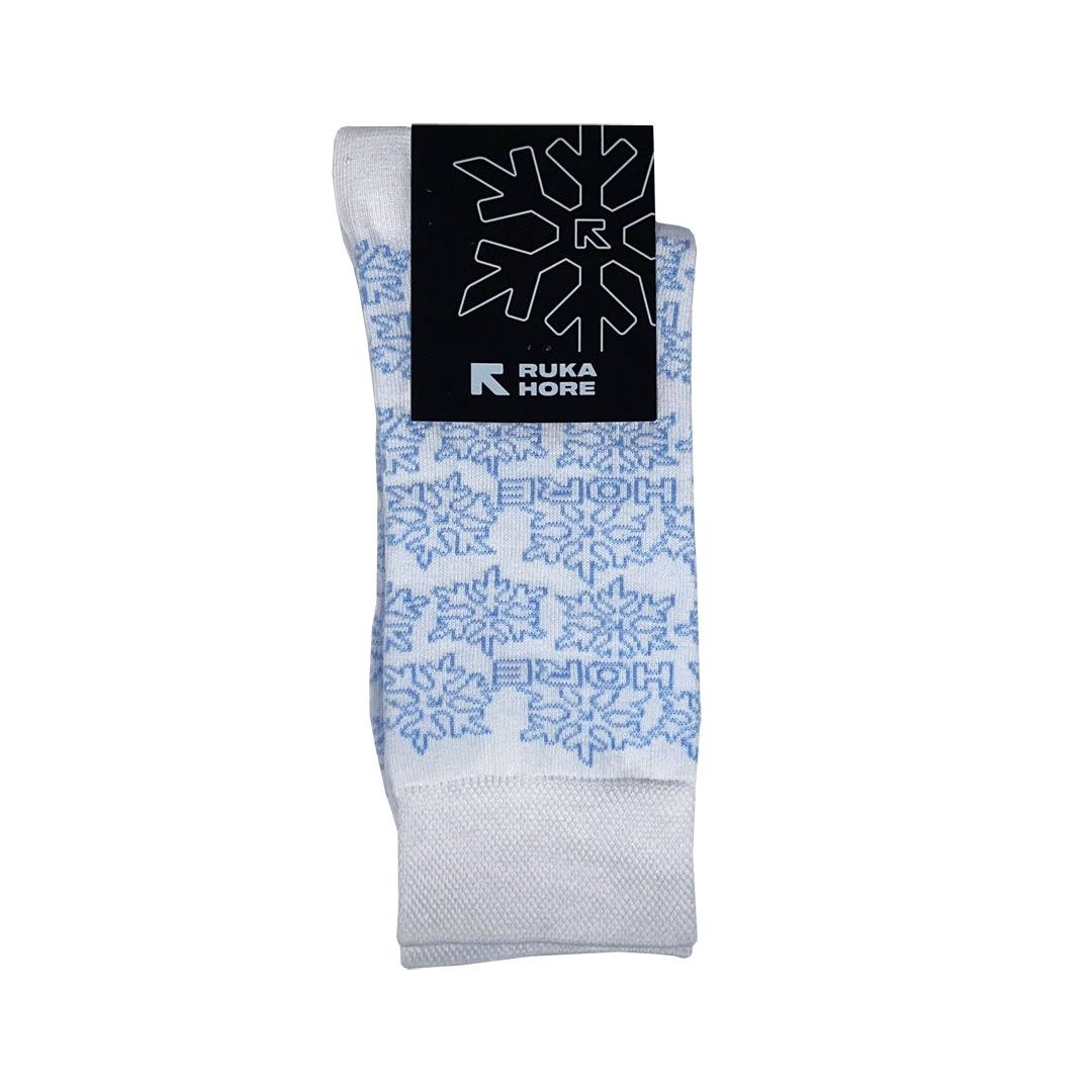 Ponožky Ruka Hore - Snowflake, Unisex,Biela,43-46