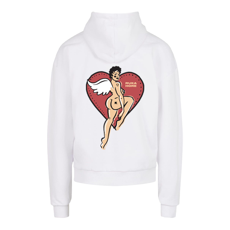 Mikina Ruka Hore - Amor, Unisex,Biela,XXL
