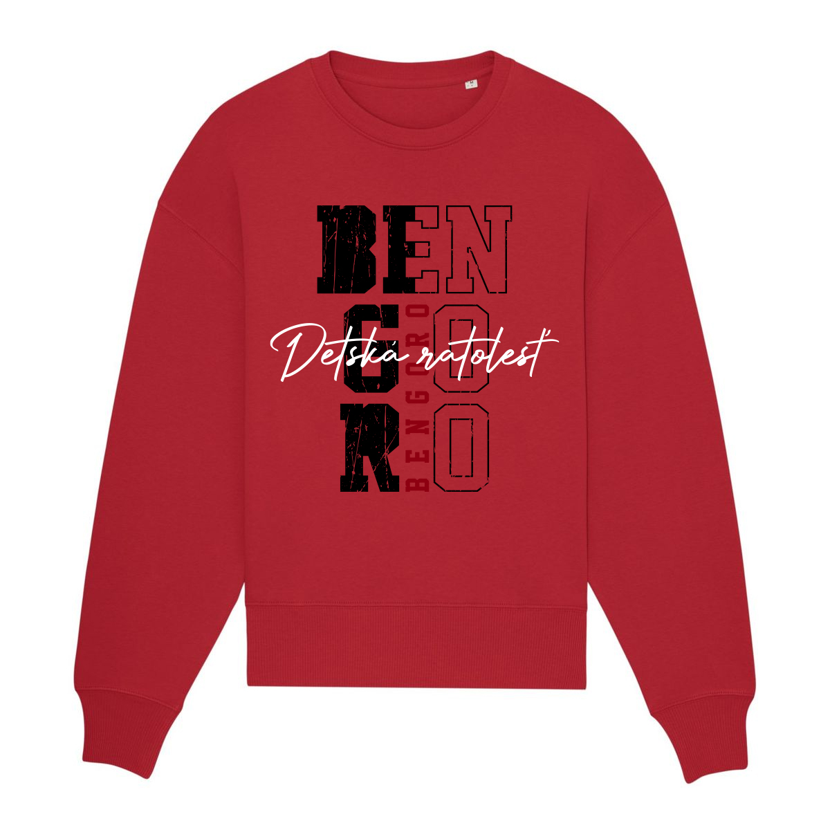 Crewneck Rytmus - Detská ratolesť, Unisex,Červená,M