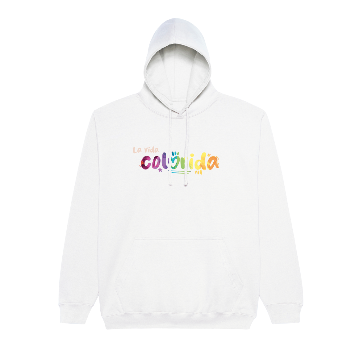 Mikina Sarah C - La vida colorida, unisex,Biela,3XL