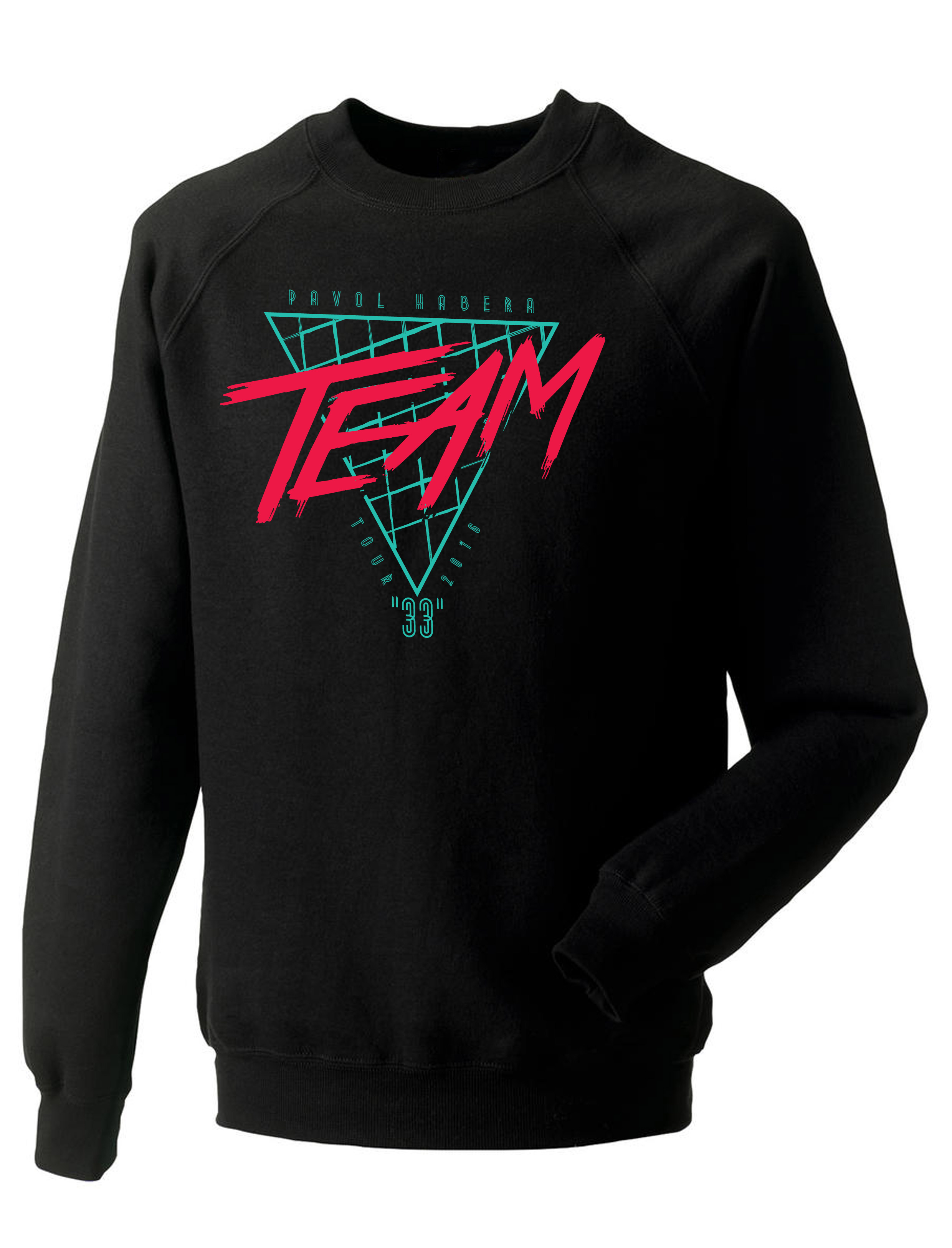 Crewneck Team - Retro Classic, Unisex,Čierna,XS