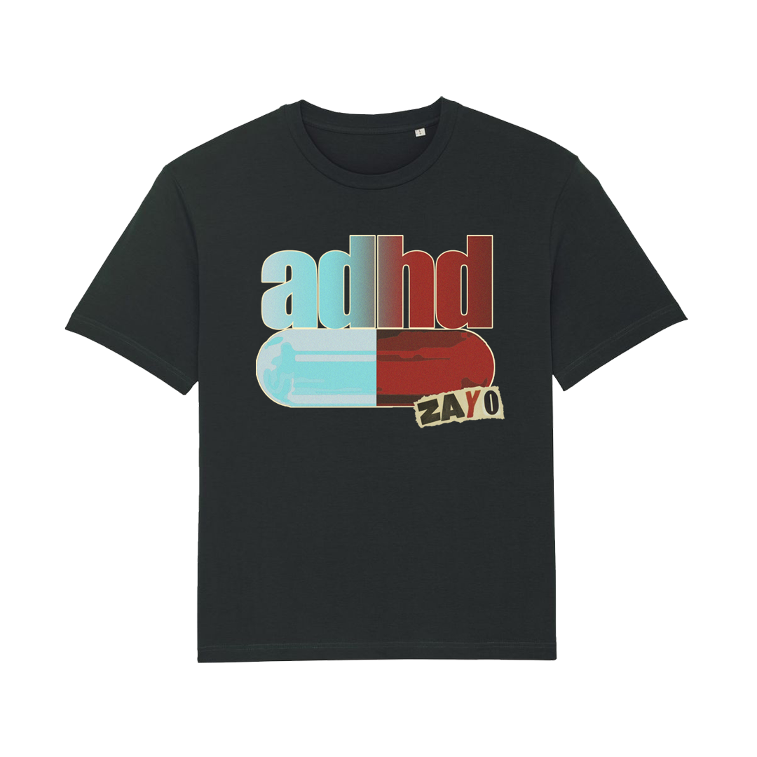Tričko Zayo - ADHD, Unisex,Čierna,XXL