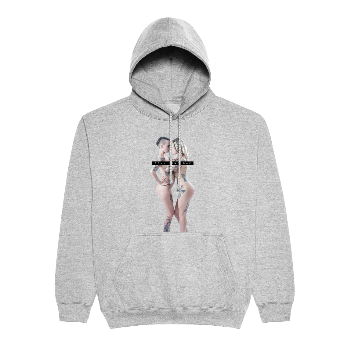 Mikina Zverina - Ženy, víno, rap, Muž,Šedá,3XL