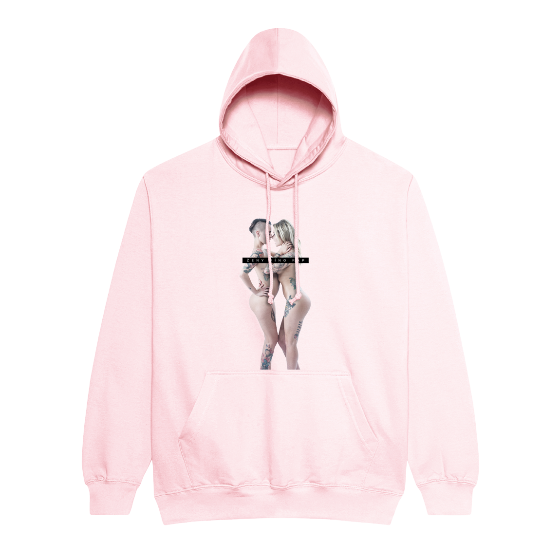 Mikina Zverina - Ženy, víno, rap, Muž,Ružová,3XL